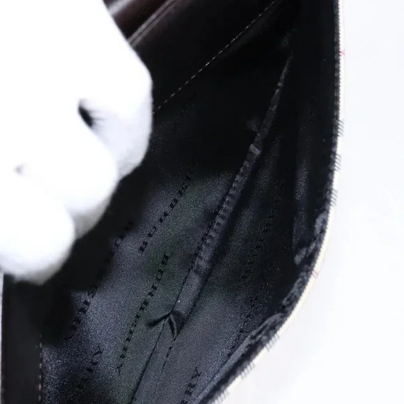 BURBERRY Nova Check Shoulder Bag Canvas Beige Silver Auth 1 - Picture 10 of 16